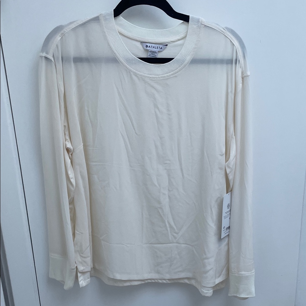 Athleta Men's Long Sleeve Shirt in Cream